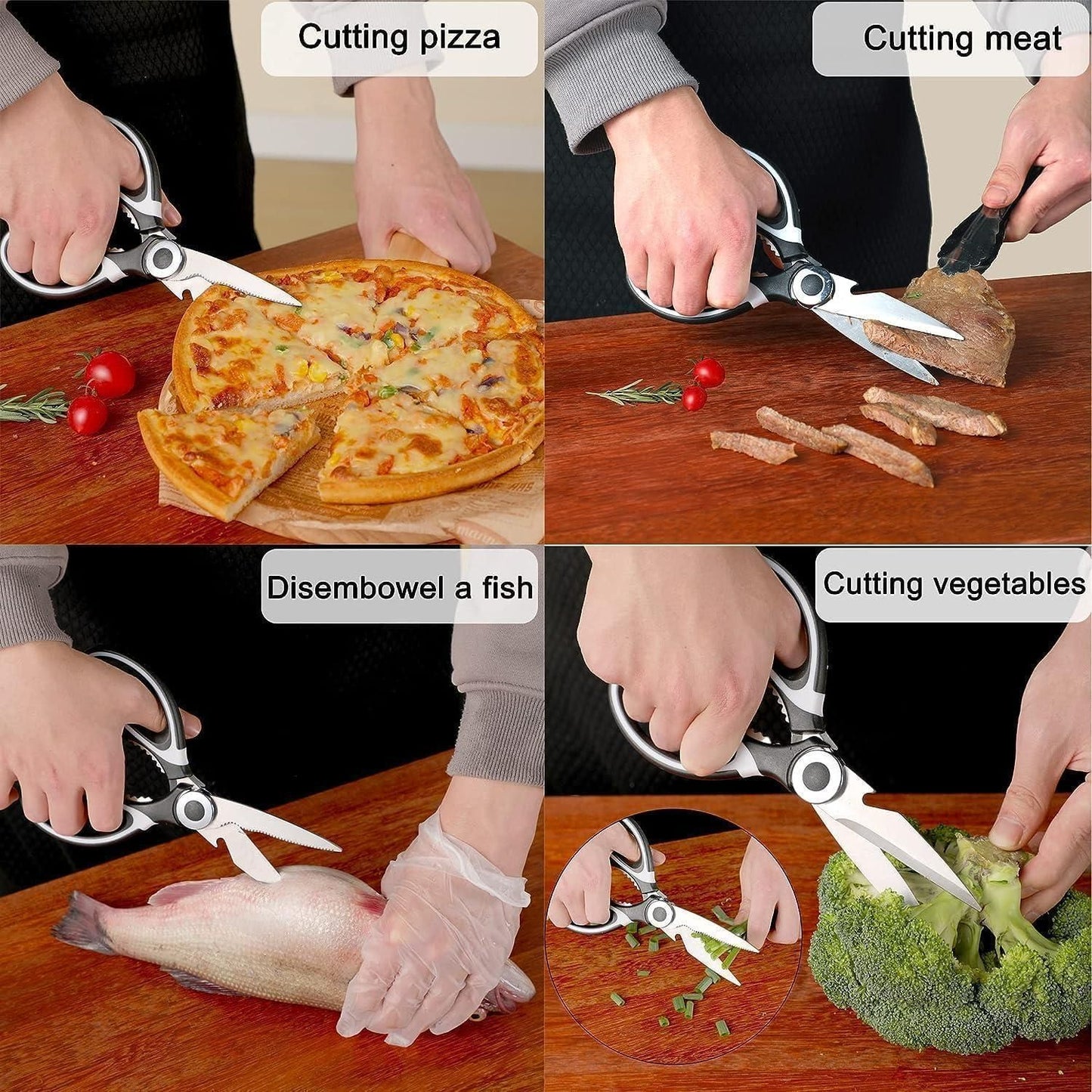 Multifunction Kitchen Scissors - Chicken Bone Meat Vegetable Cutter Nutcracker Bottle Openers Tools, 1 Pcs